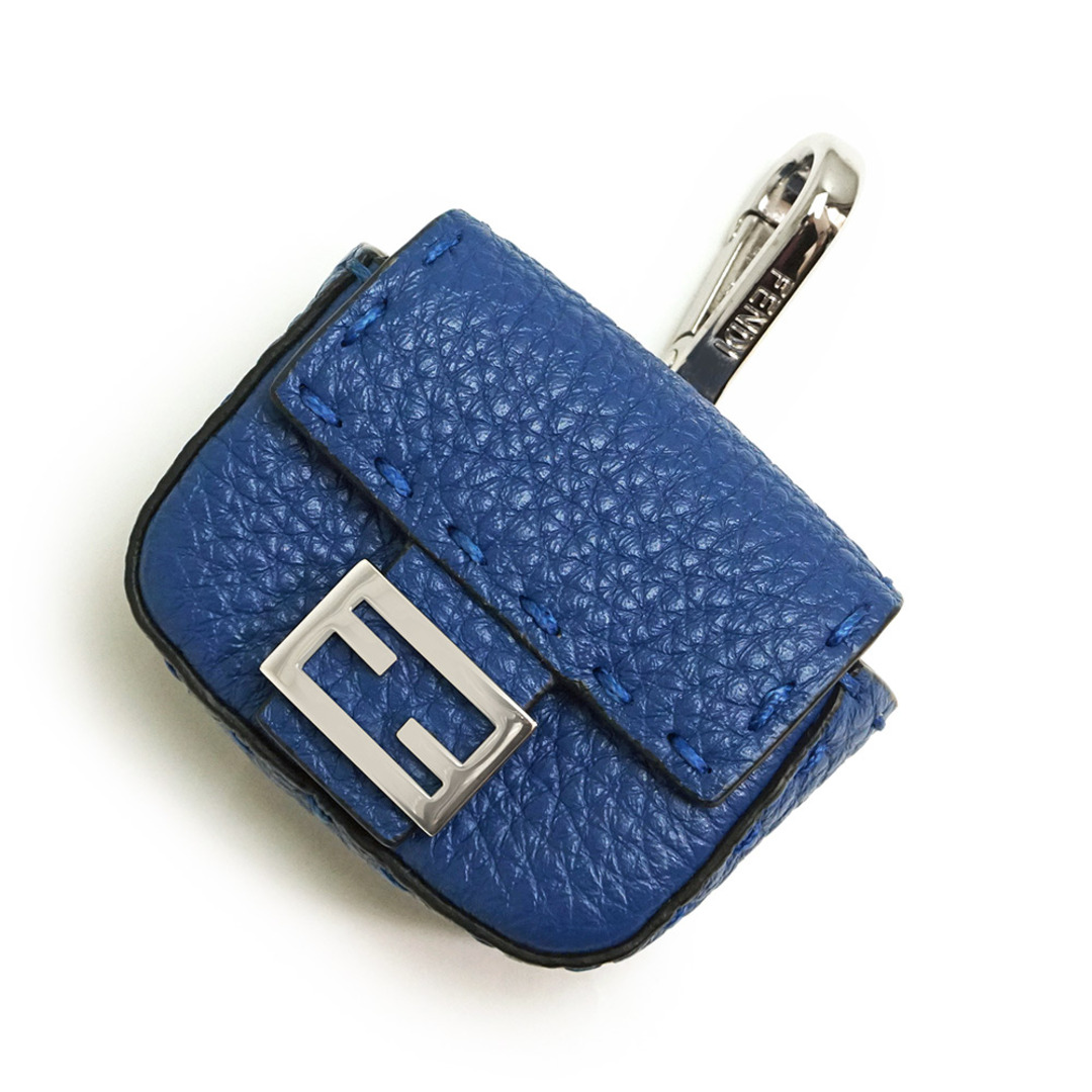 フェンディ バゲット セレリア フック付き イヤホンホルダー ケース ロイヤルブルー 青 7AR869 箱付 FENDI（新品・未使用品）