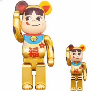 ベアブリック(BE@RBRICK)の【今日限定価格】BE@RBRICK 招き猫 ペコちゃん 福 金メッキ 100％ (キャラクターグッズ)