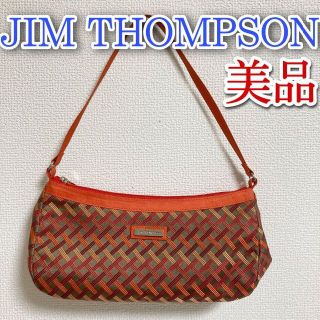 ジムトンプソン(Jim Thompson)の美品　JIM THOMPSON ジム　トンプソン　ハンド　バッグ　ナイロン　赤(ハンドバッグ)