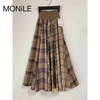 スコットクラブ(SCOT CLUB)の【新品】MONiLE モニーレ ネル チェック柄 ロングフレアスカート(ロングスカート)