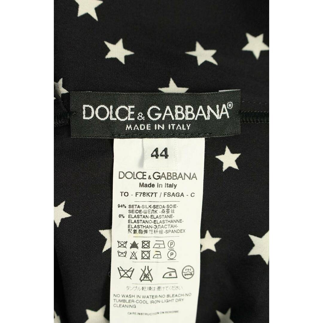 DOLCE&GABBANA(ドルチェアンドガッバーナ)のドルチェアンドガッバーナ  F78K7T FSAGA スター柄シルクノースリーブカットソー レディース 44 レディースのトップス(タンクトップ)の商品写真