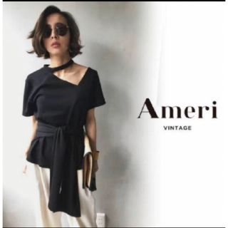 アメリヴィンテージ(Ameri VINTAGE)のAmeri VINTAGE アメリ　チョーカーネックアシンメトリートップス(カットソー(半袖/袖なし))