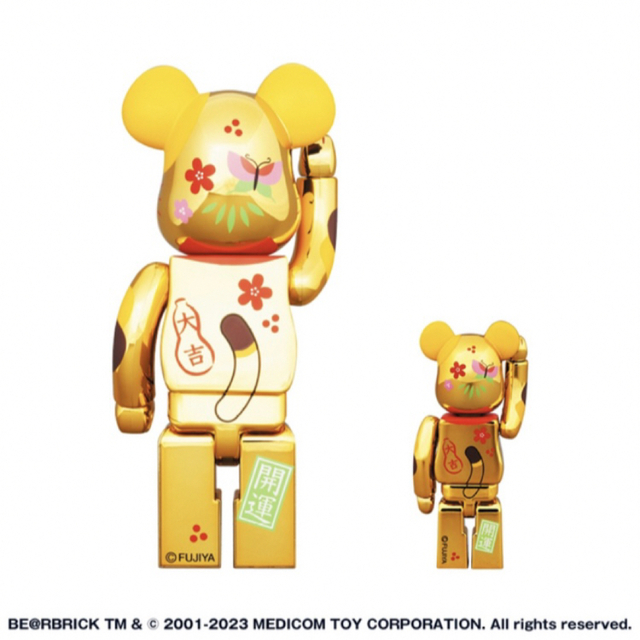 BE@RBRICK(ベアブリック)のBE@RBRICK 招き猫 ペコちゃん 福 金メッキ 100％ & 400％  エンタメ/ホビーのフィギュア(その他)の商品写真