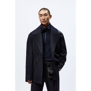 ザラ(ZARA)のStudio Nicholson  Zara ピーコート レザーパッチ M(ピーコート)