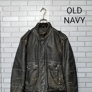 オールドネイビー(Old Navy)の【OLD NAVY】フライトボンバーレザージャケット　G-1 A-2 90s(レザージャケット)