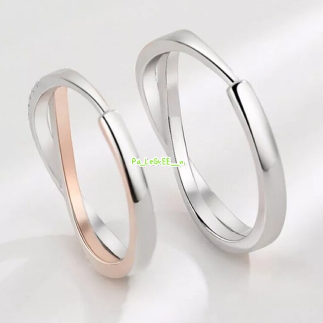 m指輪結婚指輪　婚約指輪　シンプル　ペアリング　s925　18k プラチナ　人気 レディースのアクセサリー(リング(指輪))の商品写真