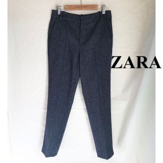 ザラ(ZARA)のZARA★センタープレステーパードパンツ34/ネイビーグレー/オフィスカジュアル(その他)