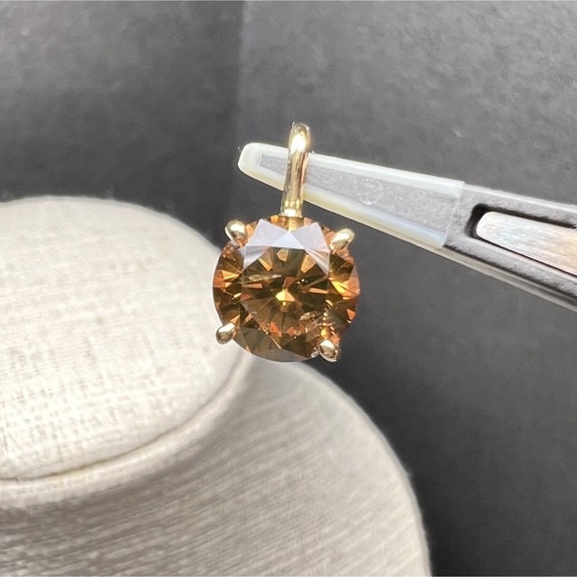 ファンシーブラウンダイヤモンド 1.5ct K18 イエローゴールド ネックレス 6