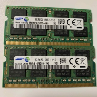サムスン(SAMSUNG)のSAMSUNGノートPCメモリ　8GB2枚　2Rx8 PC3L–12800S(ノートPC)