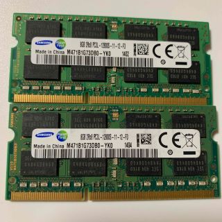 サムスン(SAMSUNG)のSAMSUNGノートPCメモリ　8GB2枚　2Rx8 PC3L–12800S(ノートPC)