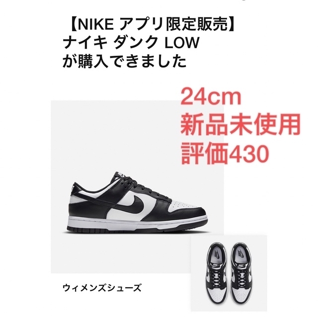 NIKE(ナイキ)のNIKE DUNK LOW 24cm PANDA パンダ 🐼 白黒 ダンク レディースの靴/シューズ(スニーカー)の商品写真