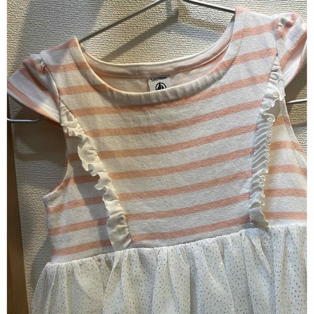 PETIT BATEAU(プチバトー)の再お値下げ♪ プチバトー　長めチュールワンピース キッズ/ベビー/マタニティのキッズ服女の子用(90cm~)(ワンピース)の商品写真