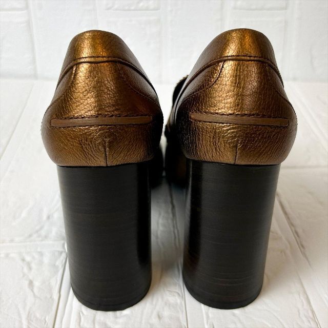 【美品】トッズ ダブルT チャンキーヒール パンプス グレインレザー 40サイズ