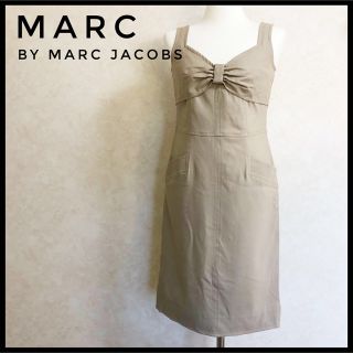 マークバイマークジェイコブス(MARC BY MARC JACOBS)のマークジェイコブス ワンピース　4 ベージュ　リボン　カジュアル　(ひざ丈ワンピース)