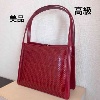 高級　百貨店　フォーマル　和装バッグ　赤　美品(その他)