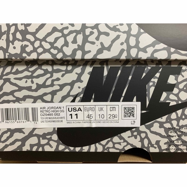 Air Jordan1 High OG White Cement 29cmスニーカー