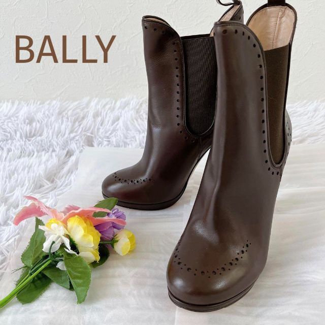美品 バリー BALLY ブーツ サイドファスナー カーフレザー ヒール シューズ 靴 レディース イタリア製 37(24cm相当) ブラック