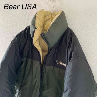 ベアー(Bear USA)のBearUSAベアーダウンジャケットアウターリバーシブルxlグリーン緑ベージュ(ダウンジャケット)