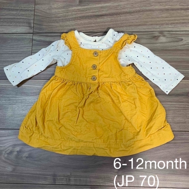 babyGAP(ベビーギャップ)の【美品】baby GAP 長袖ロンパース ジャンパースカート 2着セット キッズ/ベビー/マタニティのベビー服(~85cm)(ロンパース)の商品写真