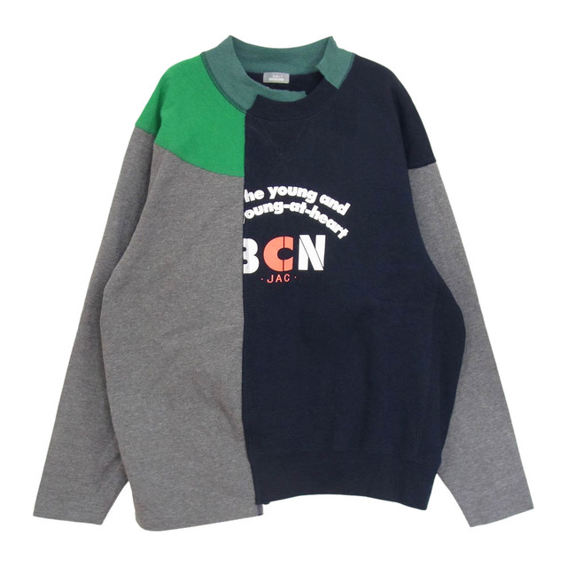 カラー ビーコン kolor BEACON スウェット 22AW  22WBM-T02231  Pullover SWEAT 再構築 ドッキング スウェット マルチカラー系 2約55cm着丈