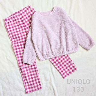 ユニクロ(UNIQLO)のUNIQLO ユニクロ モコモコフリースパジャマ 130(パジャマ)