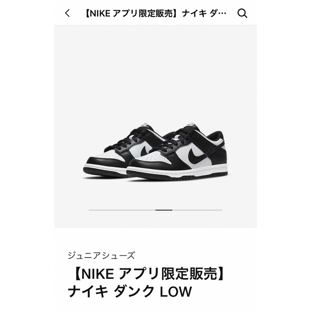 靴/シューズNIKE ダンクロー　GS 白黒　パンダ