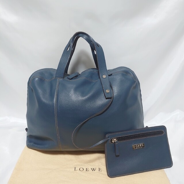 LOEWE Wジッパー ハンドバッグ ポーチ付き ミニボストン