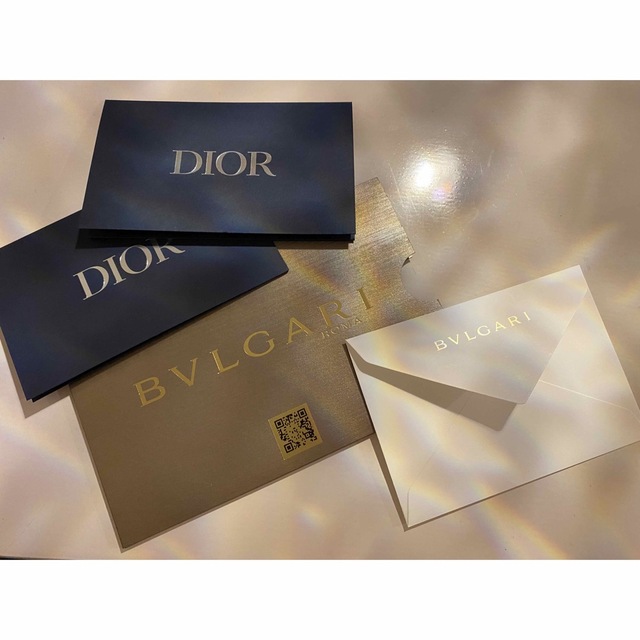 Dior(ディオール)のBVLGARI DIOR ギフトカード　封筒　セット インテリア/住まい/日用品のオフィス用品(ラッピング/包装)の商品写真