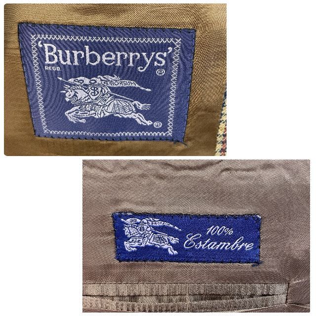 BURBERRY(バーバリー)のバーバリー テーラードジャケット シングル ブラウン 茶色 チェック 56 XL メンズのジャケット/アウター(テーラードジャケット)の商品写真