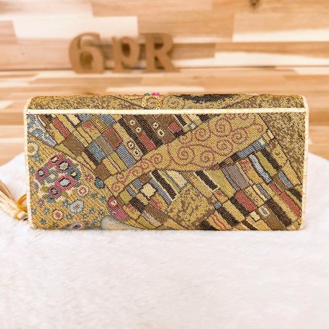 新品/未使用【シンクビー】ゴールデン クリムト 長財布 ゴブラン 金×ベージュ