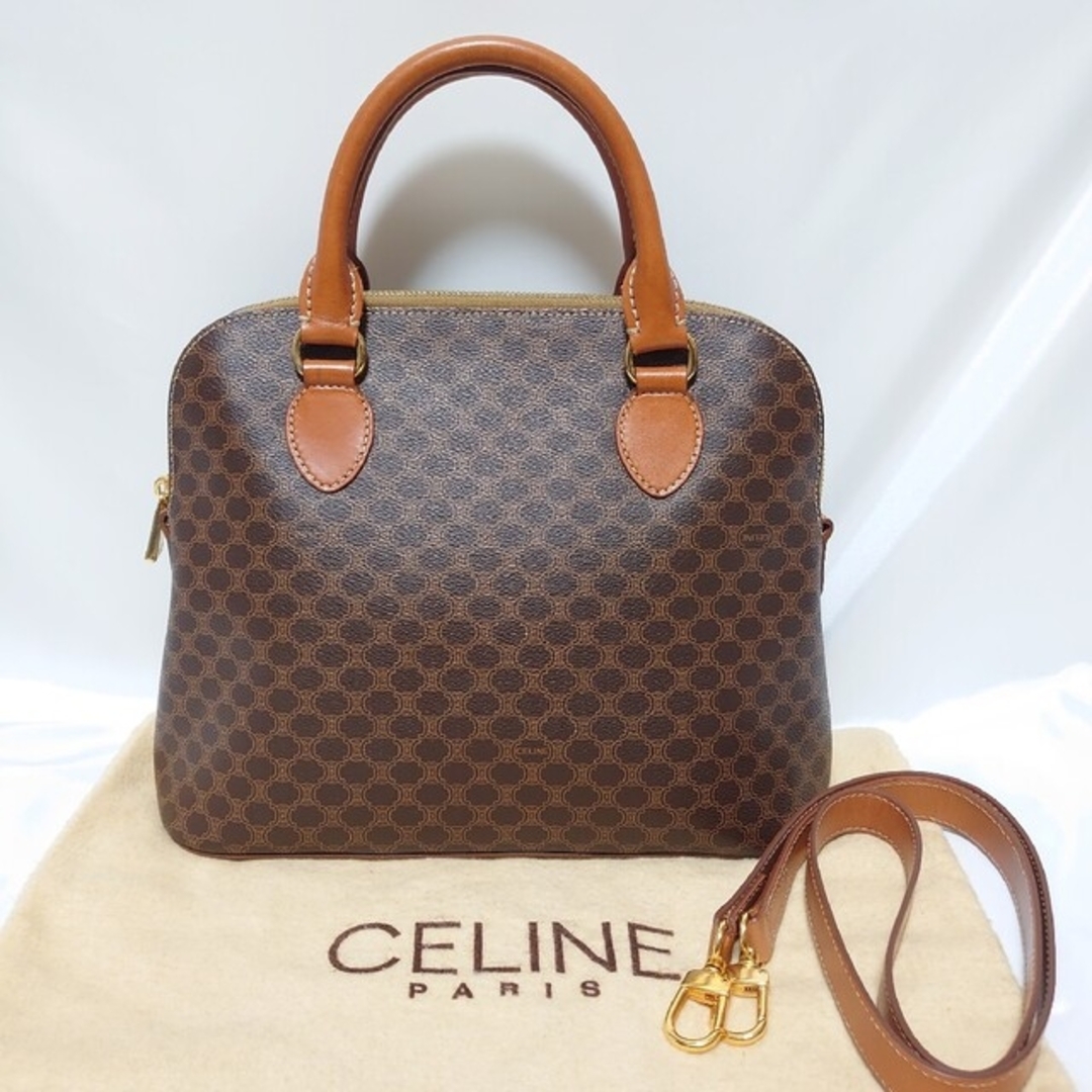 定番の冬ギフト CELINE 極美品 - celine マカダム柄 ハンドバッグ 2way