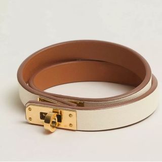 エルメス(Hermes)の【HERMES】新品未使用 レザーブレスレット《ミニケリー》ドゥブルトゥール(ブレスレット/バングル)