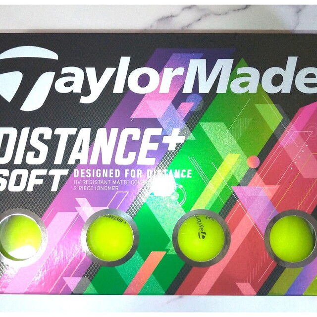 TaylorMade(テーラーメイド)の【新品】テーラーメイド ゴルフボール ディスタンス+ ソフト イエロー　1ダース スポーツ/アウトドアのゴルフ(その他)の商品写真