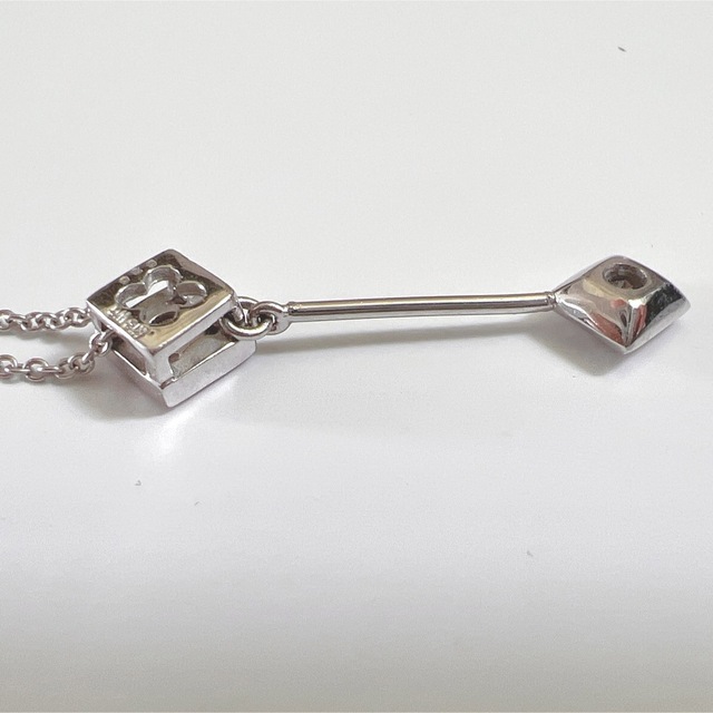 K18WG 天然ダイヤモンドネックレス D0.15ct 40cm-