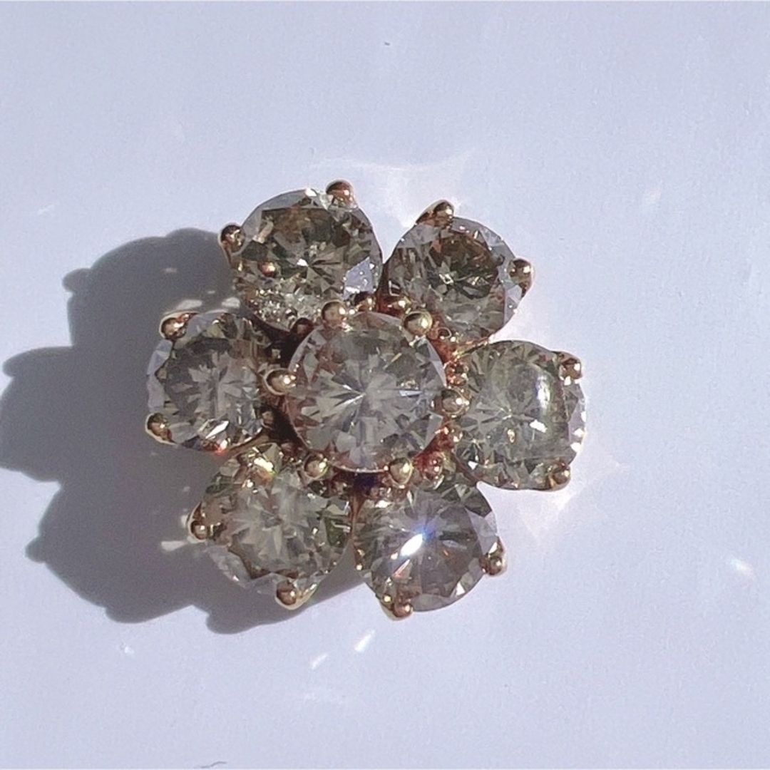 K18 天然ダイヤモンド 3ct超え！ペンダントトップライトブラウンダイヤ レディースのアクセサリー(ネックレス)の商品写真