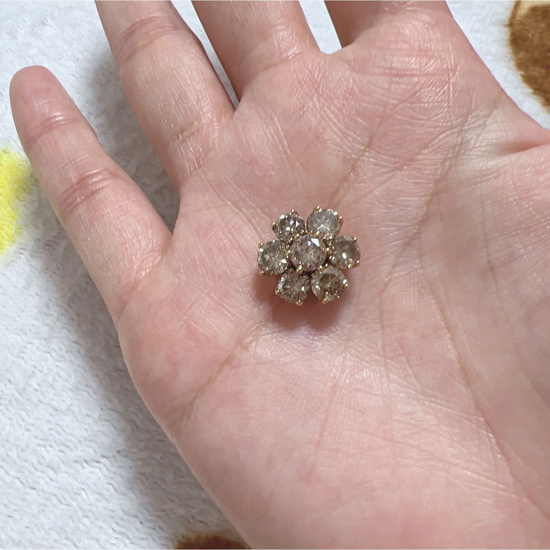 K18 天然ダイヤモンド 3ct超え！ペンダントトップライトブラウンダイヤ レディースのアクセサリー(ネックレス)の商品写真