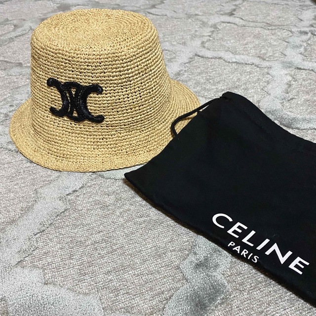 CELINE♡トリオンフバケットハット セリーヌ 帽子 麦わら帽子 【正規逆