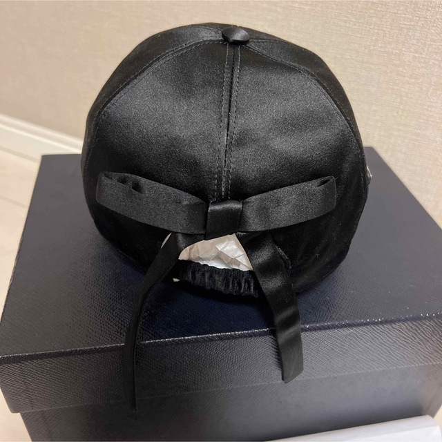 PRADA プラダ ナイロンキャップ バッグリボン ブラック