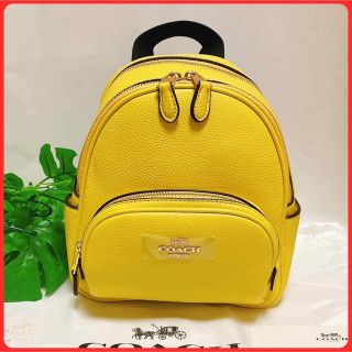 新品COACHミニリュックバッグ　イエロー