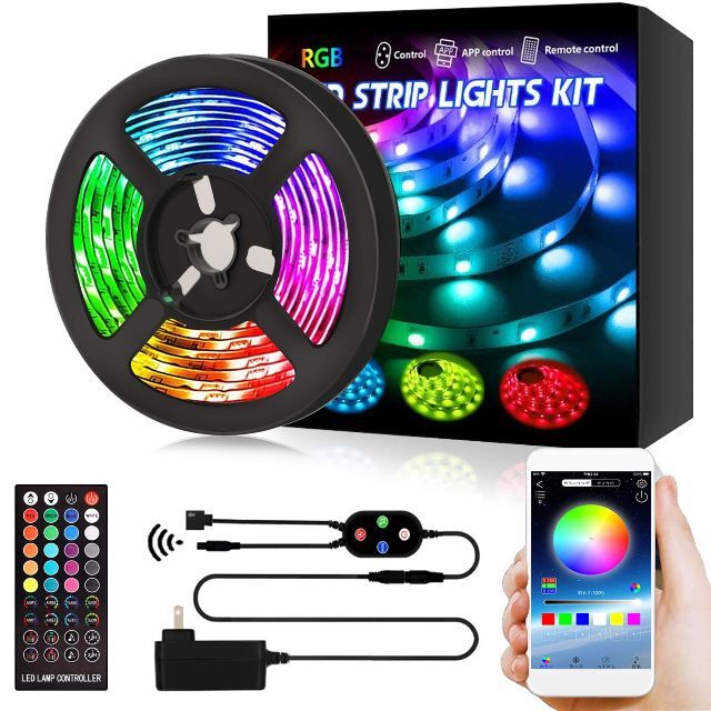ZHONGJI RGB LED テープライト 5m APP操作 アプリ制御 リモ