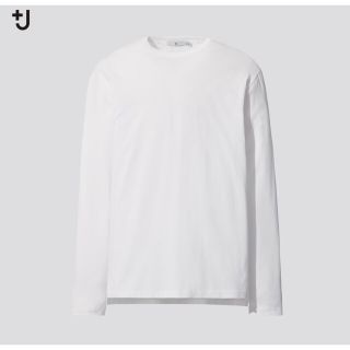 ユニクロ(UNIQLO)の+J 2020AW スーピマコットンクルーネックT ホワイト Lサイズ(Tシャツ/カットソー(七分/長袖))