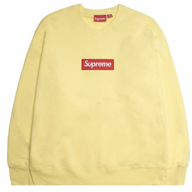 supreme box logo crewneck  pale yellow L