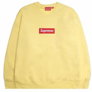 シュプリーム(Supreme)のsupreme box logo crewneck  pale yellow L(スウェット)