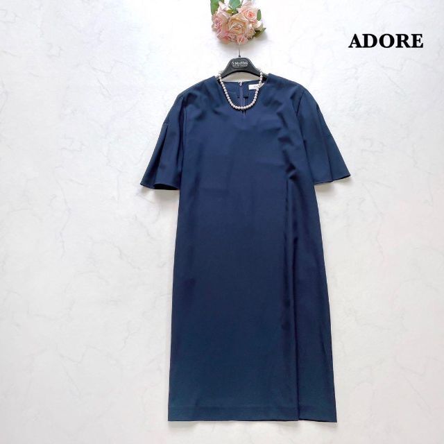 極美品】ADORE スーパードライジョーゼットワンピース フレアスリーブ