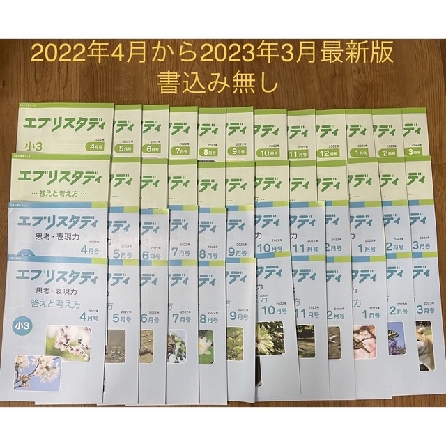 【書き込み無し】2022年度小学3年　Z会 1年分　国語算数ハイレベル