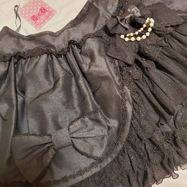 Angelic Pretty(アンジェリックプリティー)の新品💗アンジェリックプリティ 薔薇フリルリボンスカート パニエ レディースのスカート(ミニスカート)の商品写真