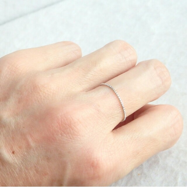 えん様専用　k14リング　WG　ベネチアンチェーンリング　0.8㎜幅　指輪 レディースのアクセサリー(リング(指輪))の商品写真
