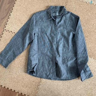 ギャップ(GAP)の美品　GAP スタッズ　シャツ　シャンブレーシャツ リネンシャツ(シャツ/ブラウス(長袖/七分))