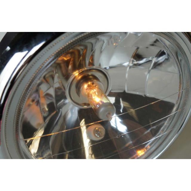 67-1797/ブラック ヘッドライト 180パイ ガラス  HeadLightバイク