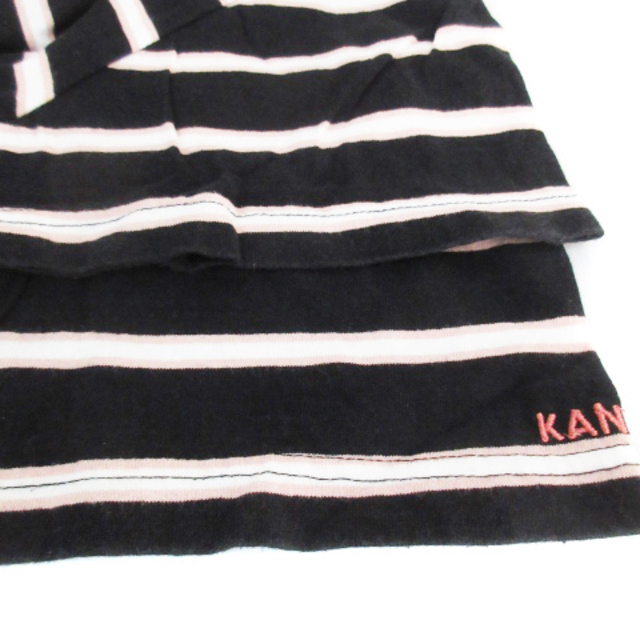 KANGOL(カンゴール)のカンゴール Tシャツ カットソー 半袖 Uネック ロゴ L 黒 白 /FF11 レディースのトップス(Tシャツ(半袖/袖なし))の商品写真